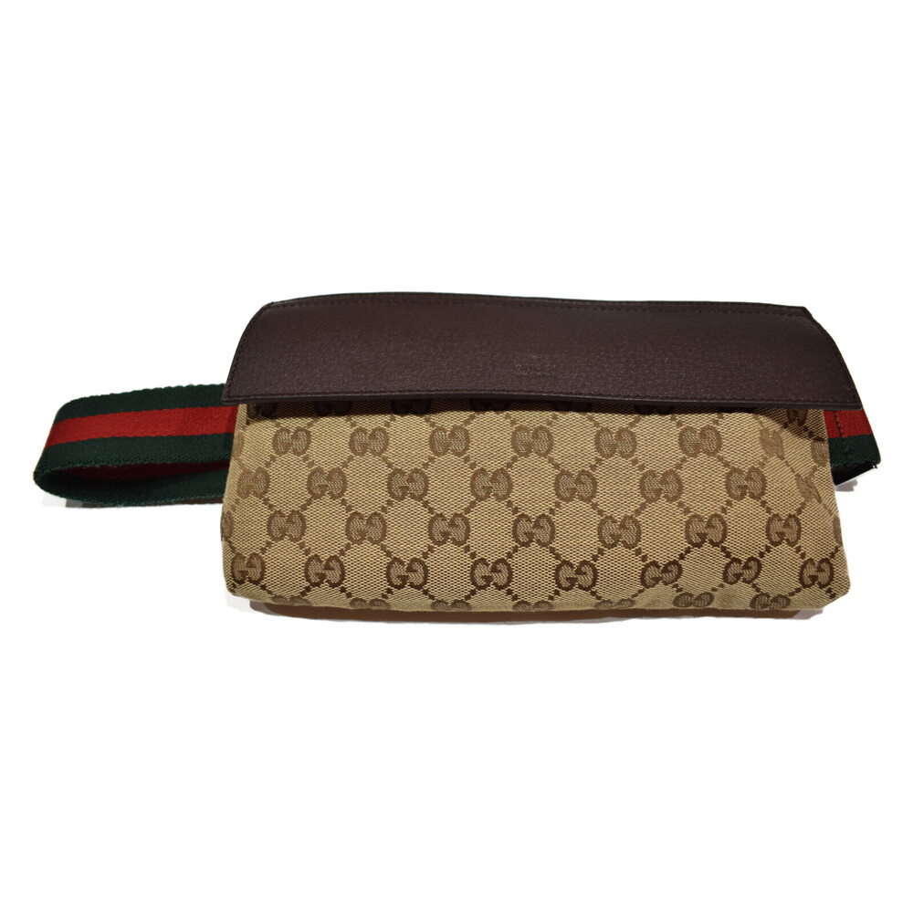 GUCCI Body Bag Beige Tan Canvas Sherry Line